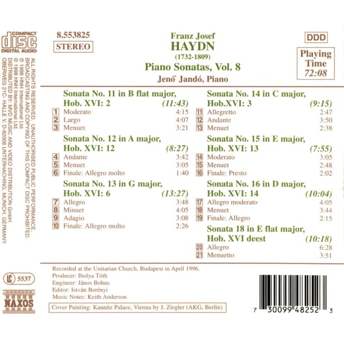 HAYDN: Piano Sonatas vol. 8 - slide-1