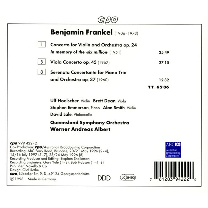 FRANKEL: Violin & viola concerto - slide-1