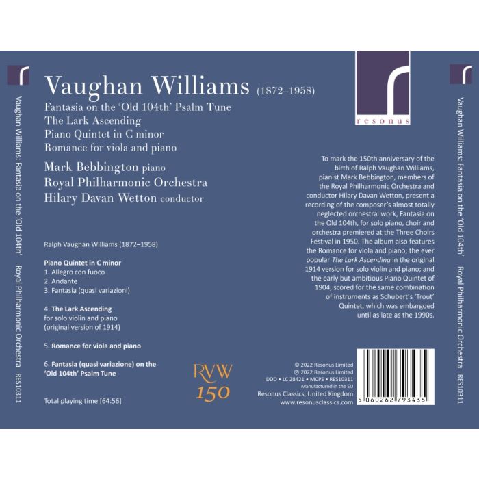 Vaughan Williams: Fantasia; The Lark Ascending, Piano Quintet - slide-1
