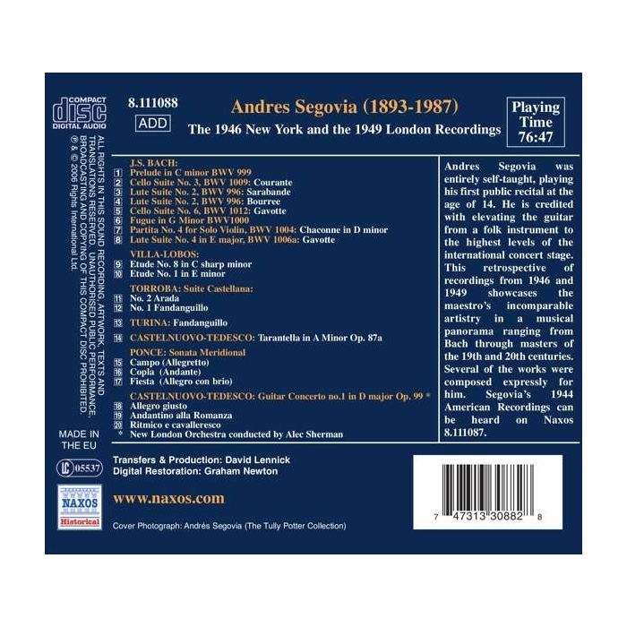 Andres Segovia: 1946 New York and the 1949 London Recordings - slide-1