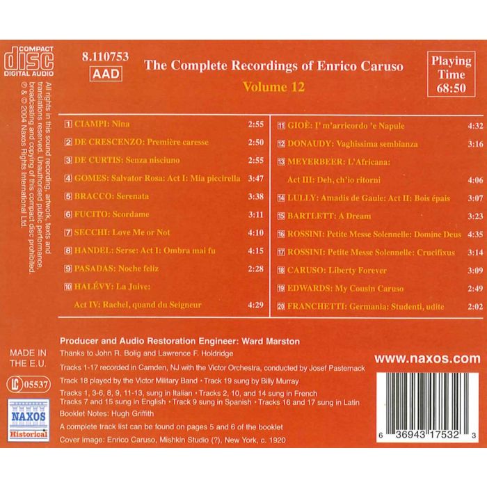 Enrico Caruso:The Complete Recordings Vol.12 - slide-1