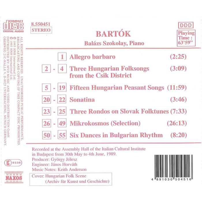 Bartok: Mikrokosmos (Selection) / Hungarian Peasant Songs, Sz. 71 - slide-1