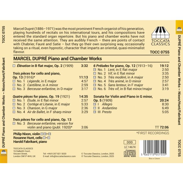 Dupré: Piano and Chamber Works - slide-2