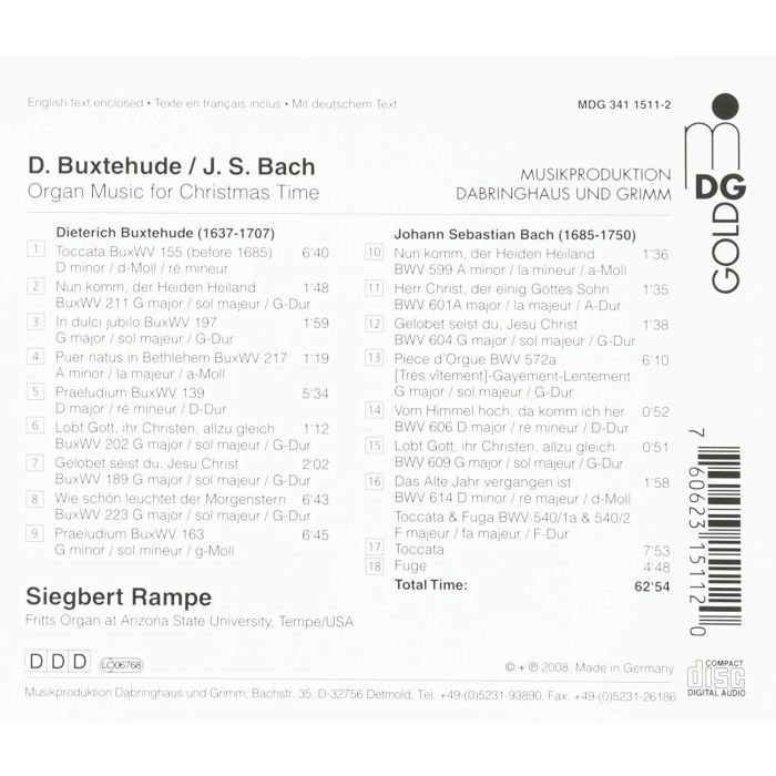 Buxtehude/Bach J.S.: Organ Music for Christmas - slide-1
