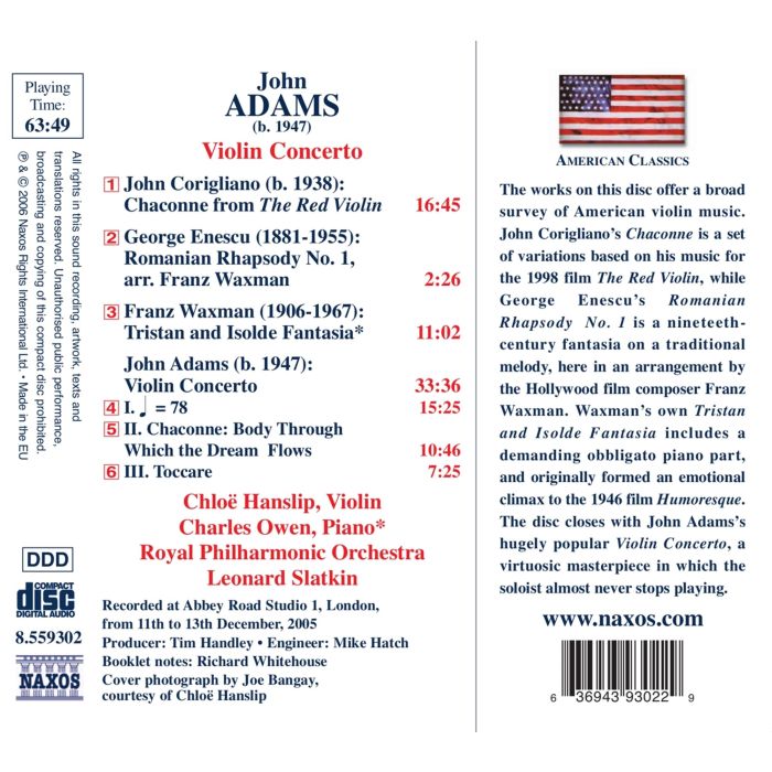 ADAMS/CORRIGLIANO: Violin concertos - slide-1