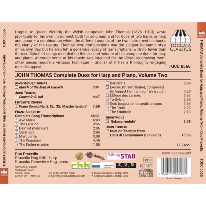 Thomas: Complete Duos for Harp and Piano Vol. 2 - slide-1
