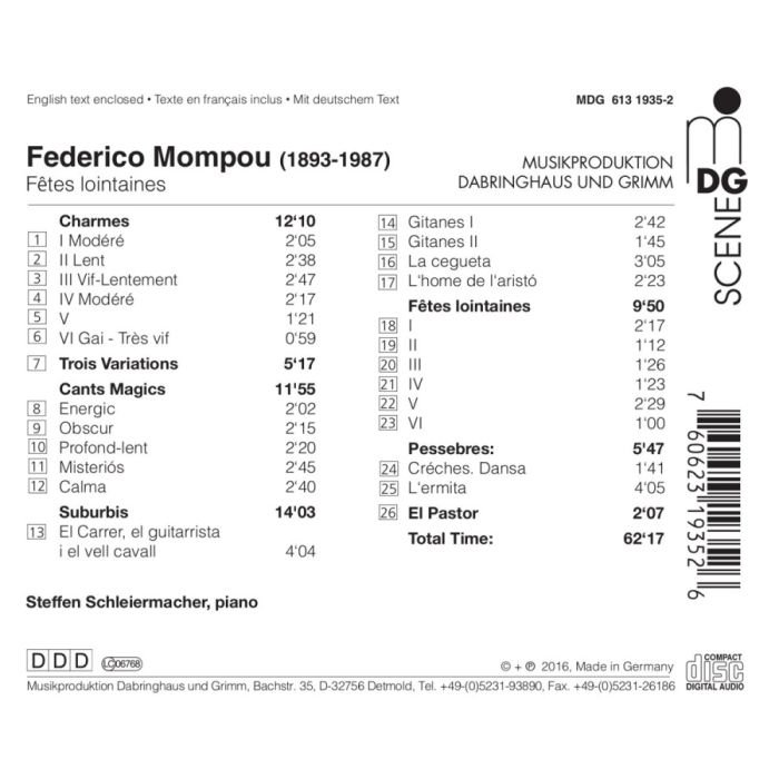 Mompou: F?tes lontaines, Charmes, Cants Magics, Suburbis - slide-1