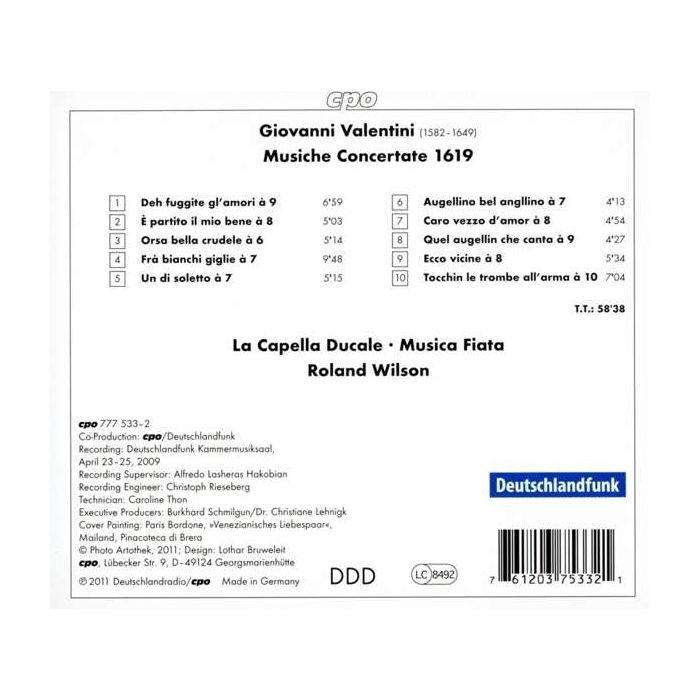 Valentini: Musiche Concertate 1619 (madrygały z III księgi) - slide-1