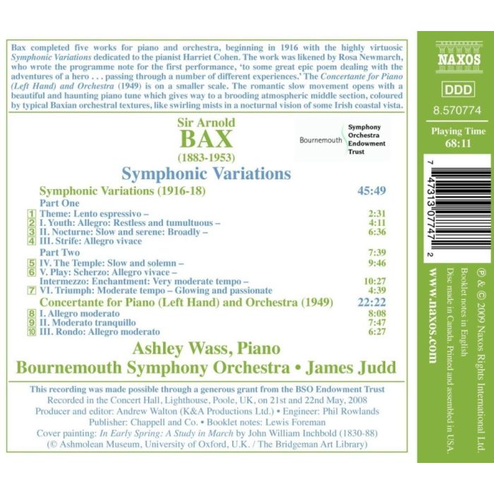 Bax: Symphonic Variations, Concertante for Piano - slide-1