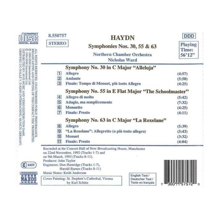 HAYDN: Symphonies 30, 55, 63 - slide-1