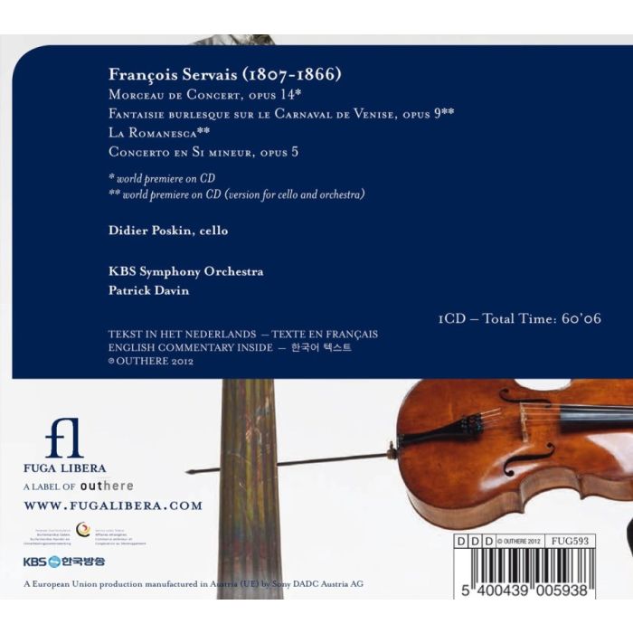 François Servais (1807-1866): Cello Concertos Nr. 1 & 2, Fantaisie Burlesque, La Romanesca - slide-1