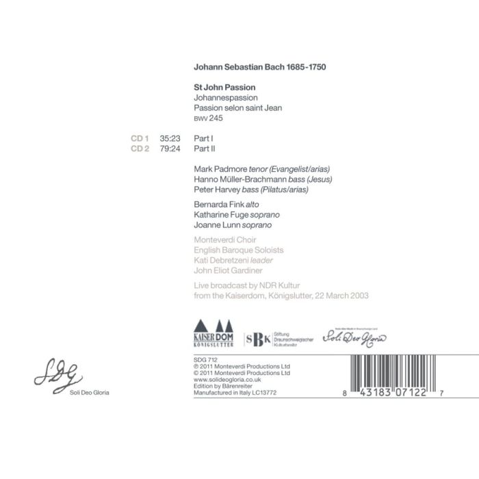 Bach: St John Passion BWV 245, nowe nagranie z 2003 roku - slide-1