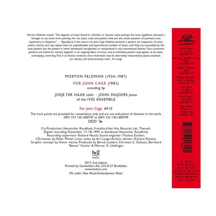 Feldman: For John Cage - slide-1