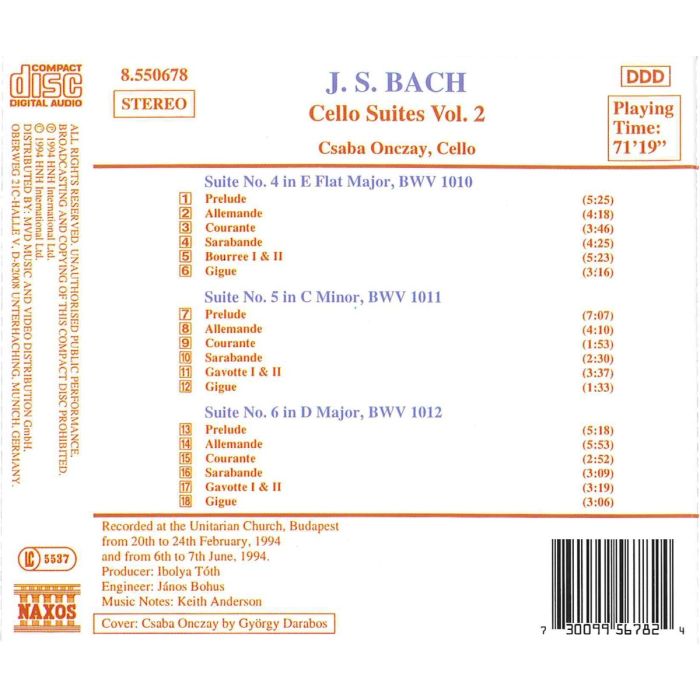 BACH: Cello Suites vol. 2 - slide-1
