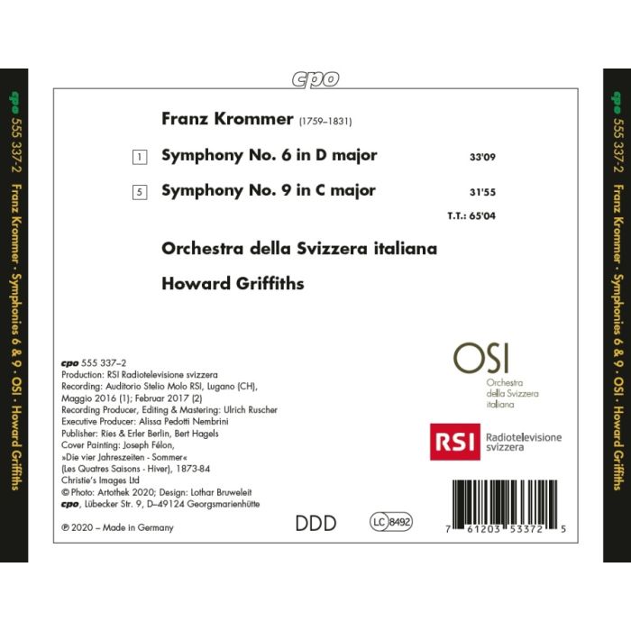 Krommer: Symphonies 6 & 9 - slide-1