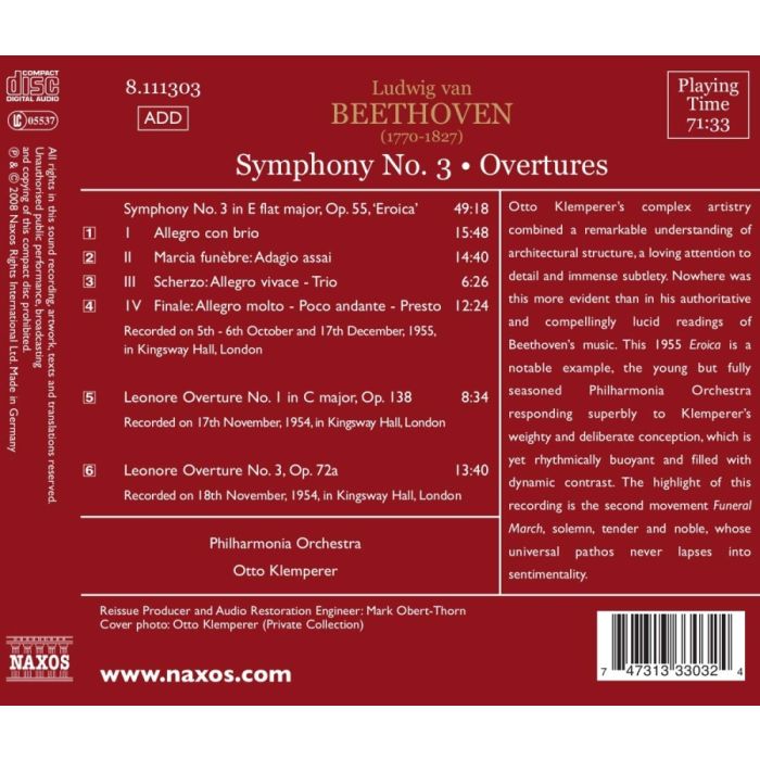 Beethoven: Symphony No. 3, Overtures  -  1954-1955 Recordnings - slide-1