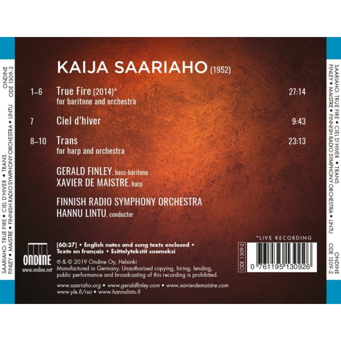 Saariaho: True Fire; Trans; Ciel d’hiver - slide-1