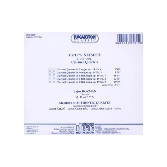 Stamitz: 5 Clarinet Quartets - slide-1