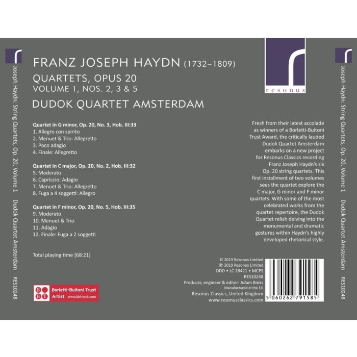 Haydn: Quartets Volume 1 - op. 20 Nos. 2, 3, 5 - slide-1