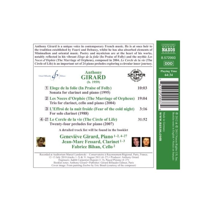 Girard: Le Cercle de la vie, Eloge de la folie, Les Noces d’Orphée - slide-1