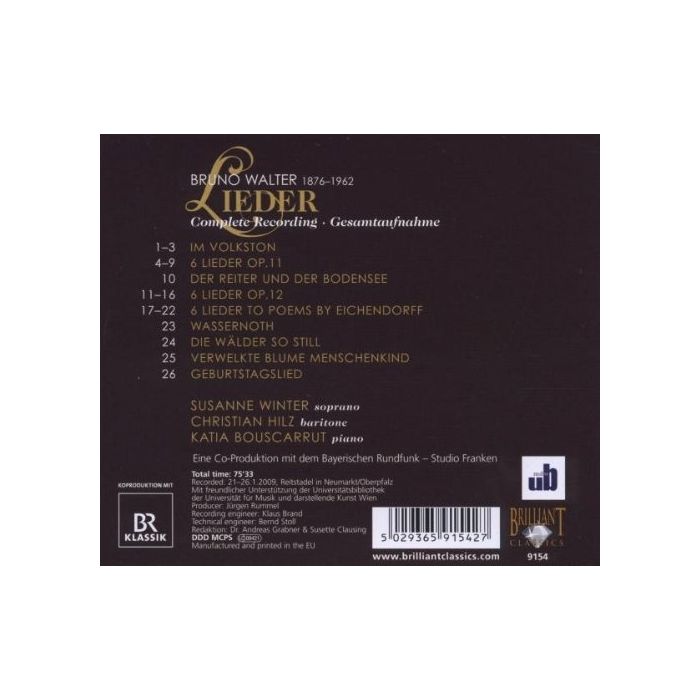 Walter: Lieder, Complete Recording - slide-1