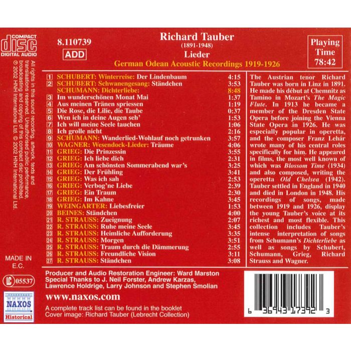 Richard Tauber sings Lieder vol.1 - slide-1