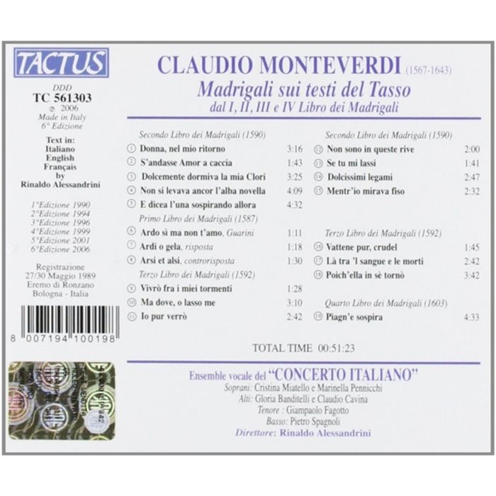 Monteverdi: Madrigali sui testi del Tasso - slide-1