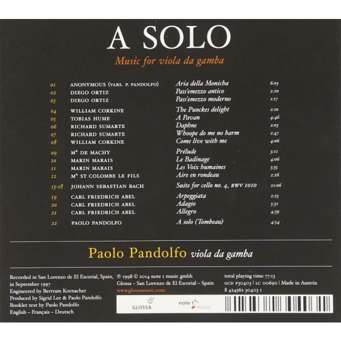 A SOLO - music for viola da gamba; Ortiz; Corkine; Abel; ... - slide-1