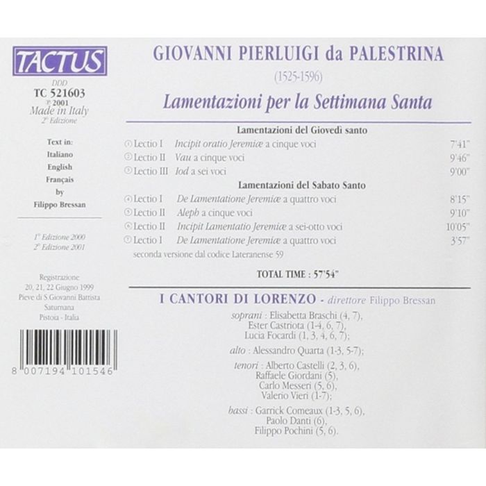 Palestrina: Lamentazioni per la Settimana Santa - slide-1