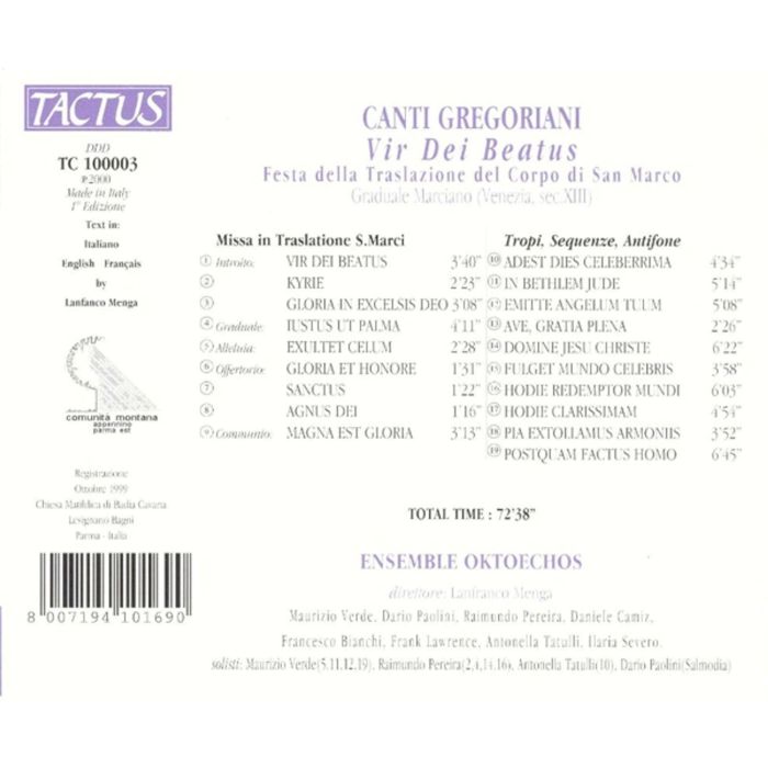Canti Gregoriani: Vir Dei Beatus - slide-1