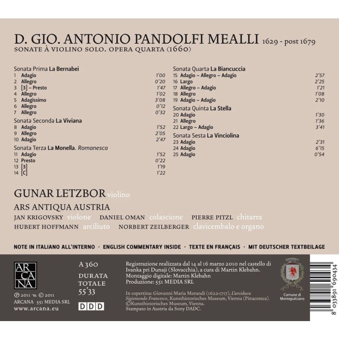 Pandolfi Mealli: Sonate à violino solo opera quarta - slide-1