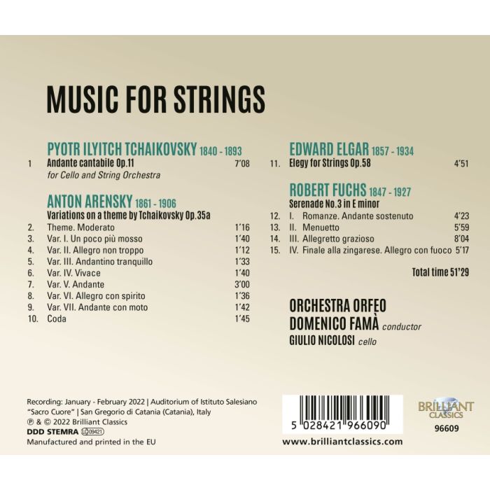 Tchaikovsky, Arensky, Elgar & Fuchs: Music for Strings - slide-1