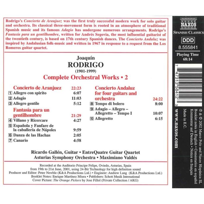 RODRIGO: Concierto de Aranjuez; Concierto Andaluz (Complete Orchestral Works, Vol. 2) - slide-1
