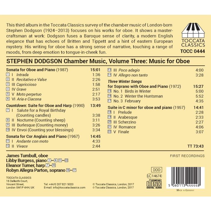 Dodgson: Chamber Music Vol. 3 - slide-1