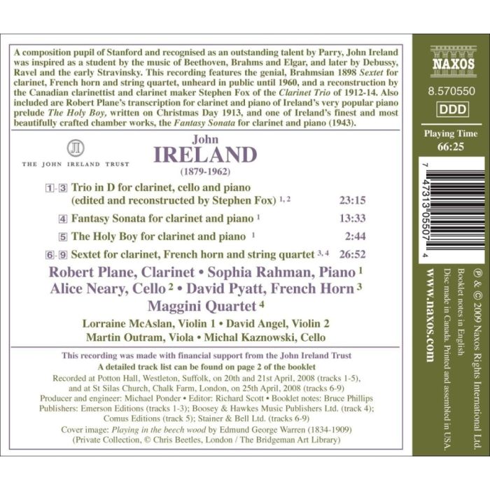 IRELAND: Sextet, Clarinet Trio, Fantasy Sonata, The Holy Boy - slide-1