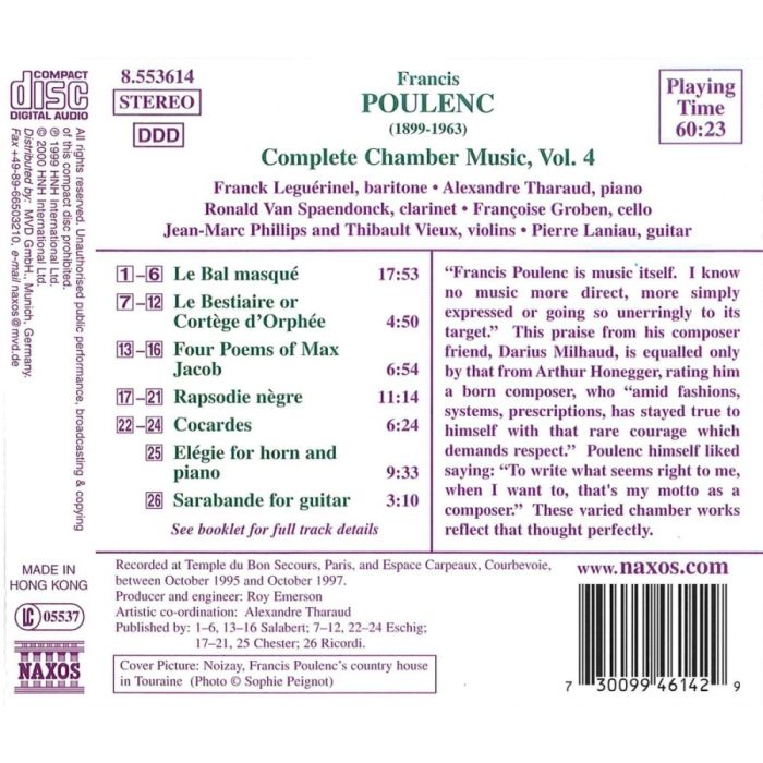 POULENC: Complete Chamber Music, Vol. 4 - slide-1