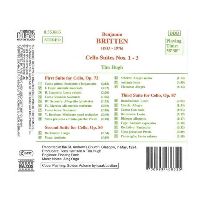 BRITTEN: Cello Suites 1 - 3 - slide-1