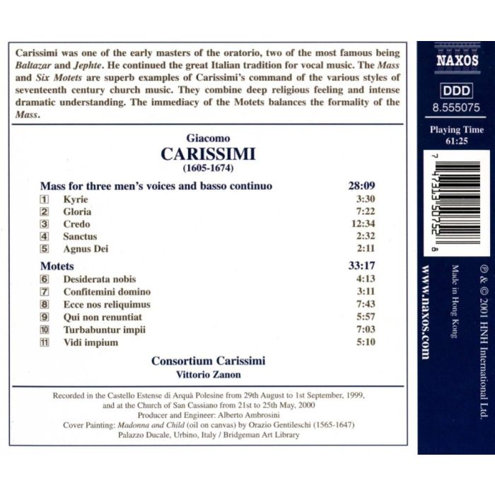 CARISSIMI: Mass for 3 Voices; Motets - slide-1
