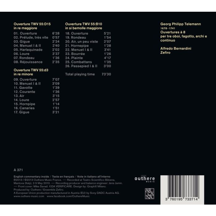 Telemann: Ouvertures à 8 for 3 oboes, bassoon, strings and continuo - slide-1