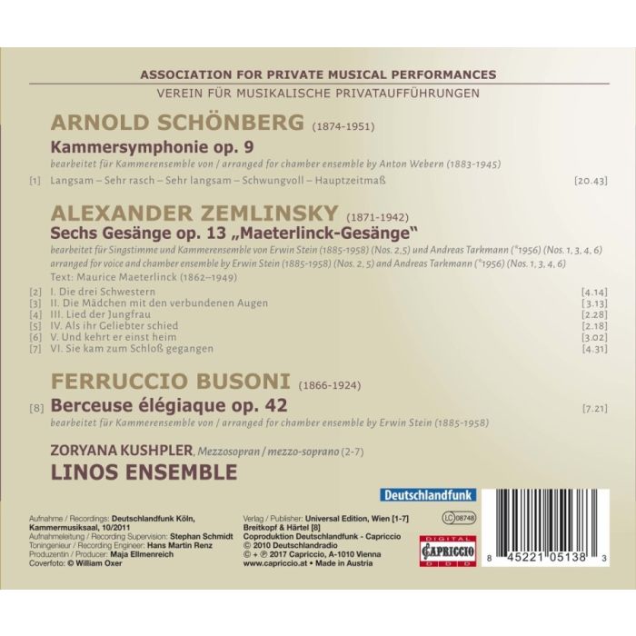 Schönberg: Kammersinfonie / Zemlinsky: Sechs Gesänge op. 13 - slide-1