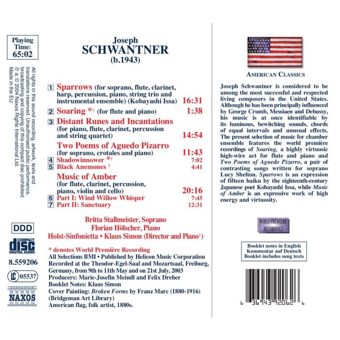 SCHWANTNER: Sparrows, Music of Amber - slide-1