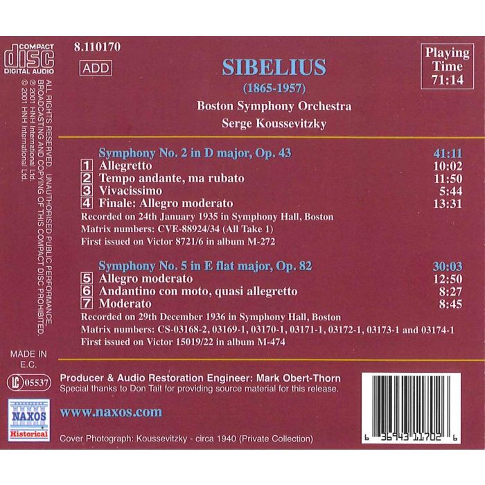 SIBELIUS: Symphonies nos. 2 & 5 - slide-1