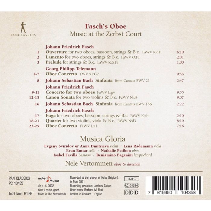 Fasch's Oboe - Music at the Zerbst Court - slide-1