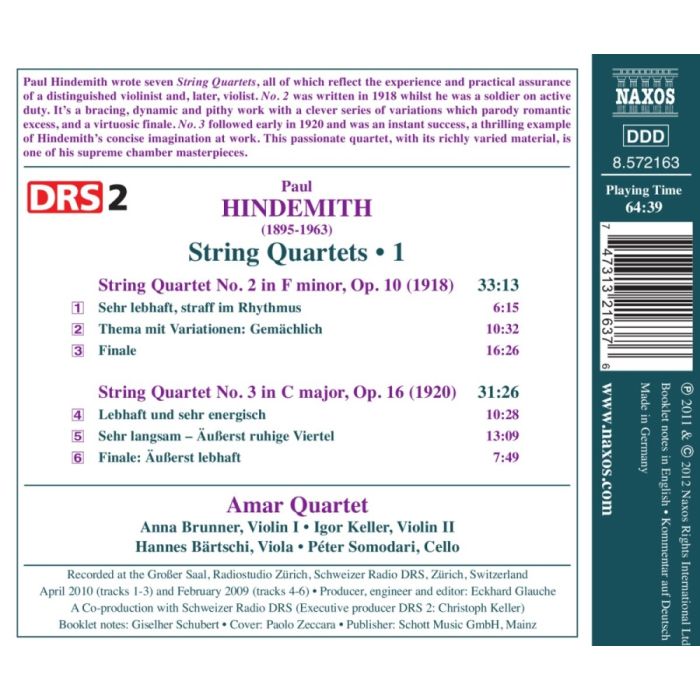 Hindemith: String Quartets • 1 - Nos. 2 & 3 - slide-1