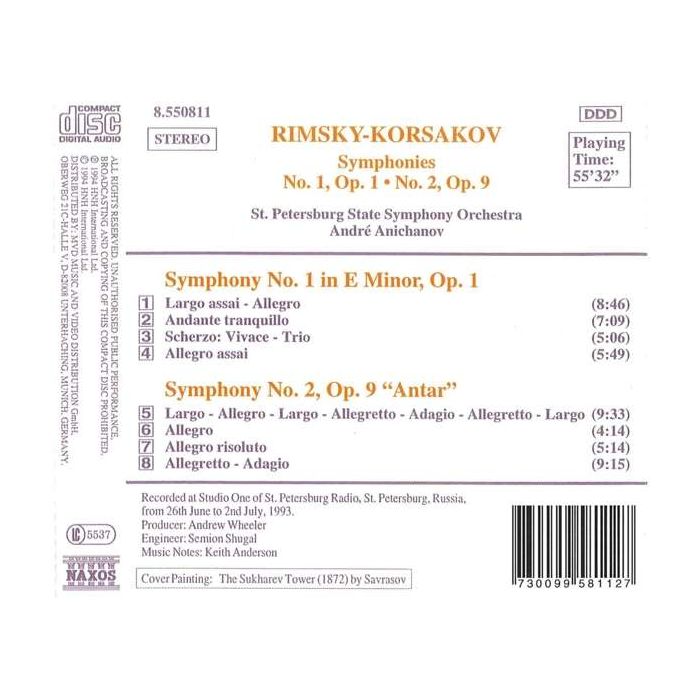 RIMSKY-KORSAKOV: Symphonies nos. 1 & 2 - slide-1