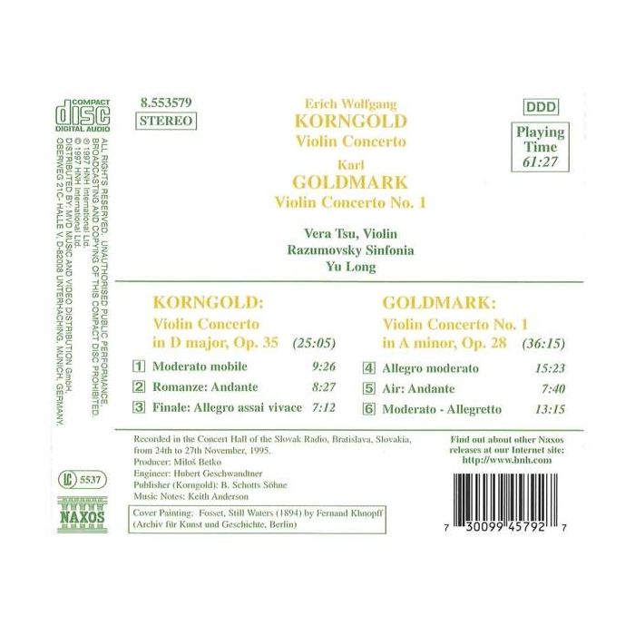 KORNGOLD / GOLDMARK: Violin Concertos - slide-1