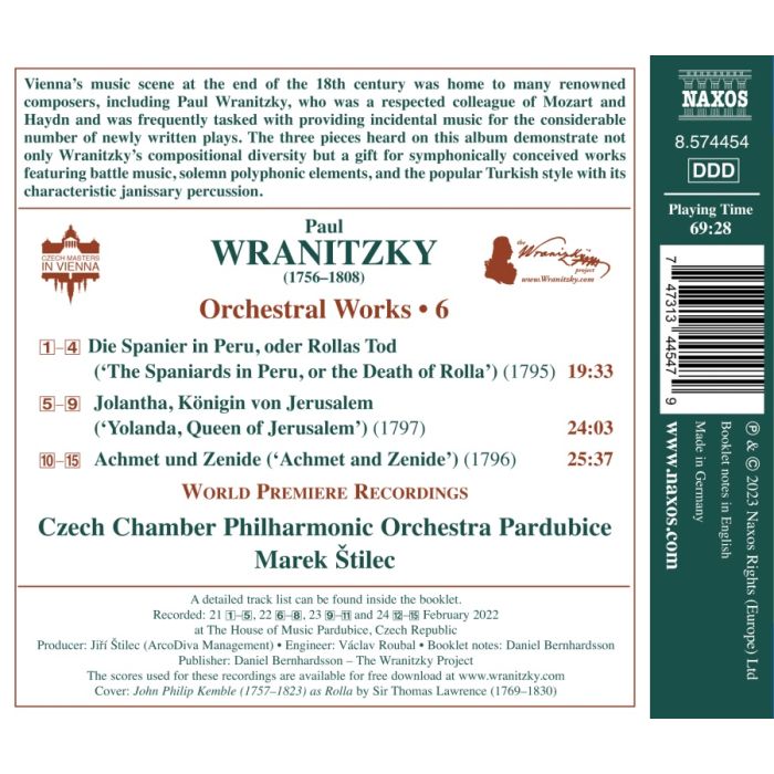 Wranitzky: Orchestral Works Vol. 6 - slide-1