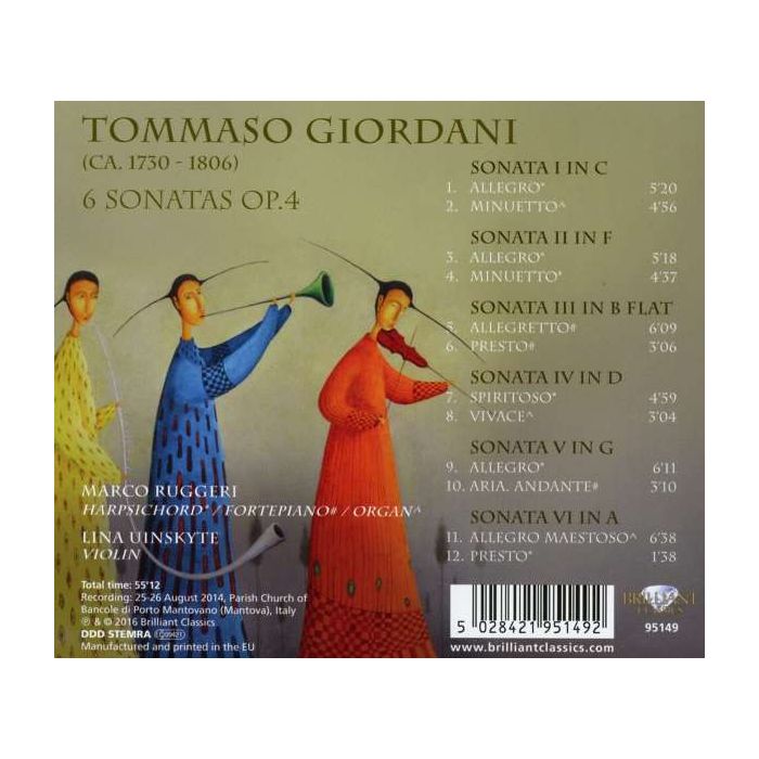 Giordani: 6 Sonatas Op.4 - slide-1