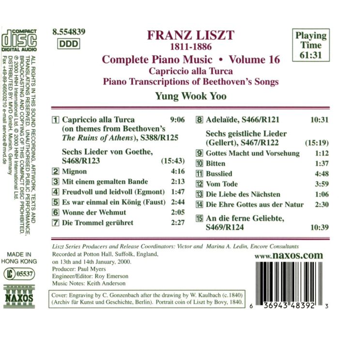 LISZT: Piano Music vol.16 - slide-1