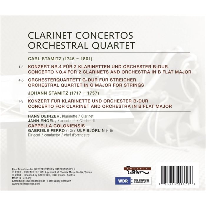 Stamitz: Clarinet Concertos, Orchestral Quartet - slide-1